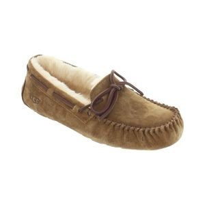 UGG Women’s Brown Genuine Suede Shearling Lined Dakota Moccasin Slippers